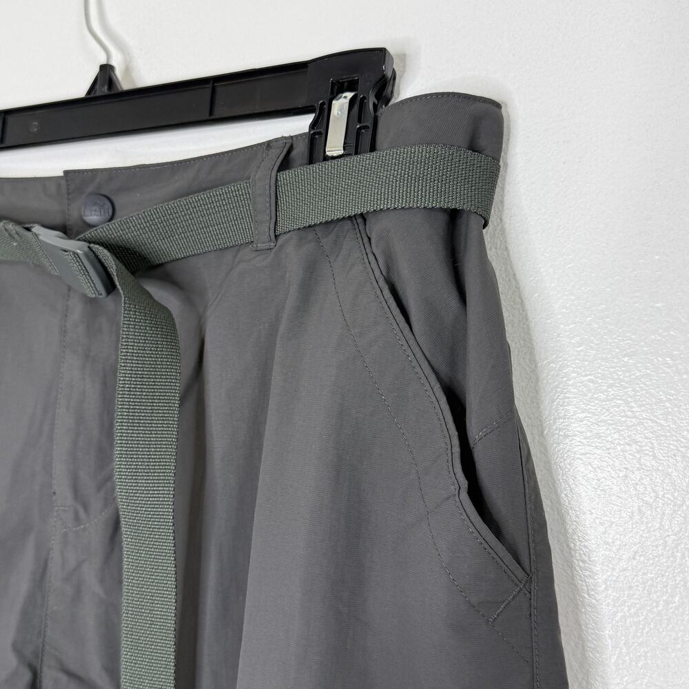 REI Cargo Shorts Womens 10 Gray Nylon Hiking Outdoor Pockets Belted 9"